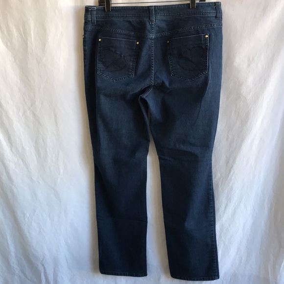 Chico’s Platinum dark wash straight leg jeans - Picture 4 of 10
